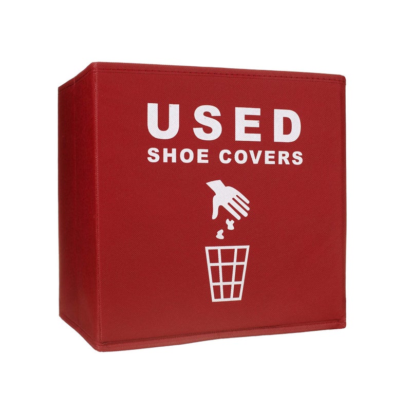 Yolju 2 Pack Shoe Cover Boxes for Realtor, Home, Office. Blue and Red Foldable Boxes Come as a Set with Please Cover Your Shoes and Used Shoe Covers Sign for Disposable Booties - Image 4